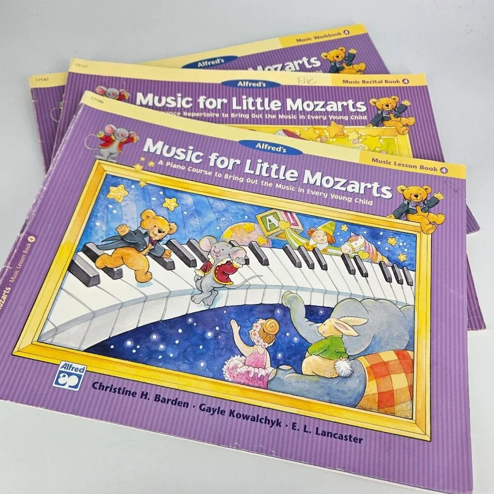 Alfred Music for Little Mozart Piano Learning Prep Level 4 Lesson Recital Lot 2
